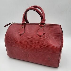 LOUIS VUITTON Epi Leather Speedy 25 Castillan Red,, Authentic !!